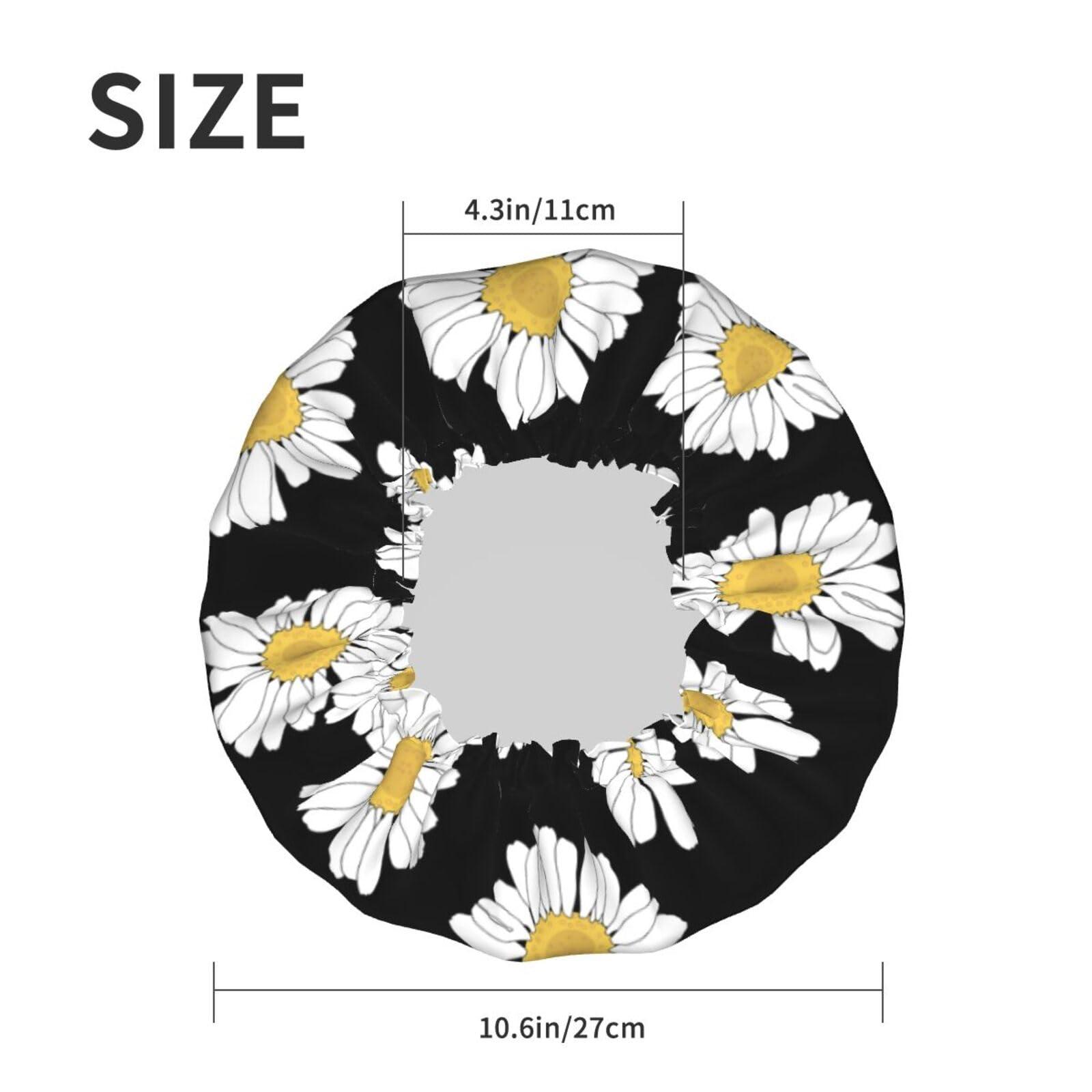 KArFri Flower Large Shower Cap For Women Men Reusable Shower Caps Waterproof Shower Cap For Braids & Long Hair shower bonnet with PEVA lined&Elastic Band Fashion showercap