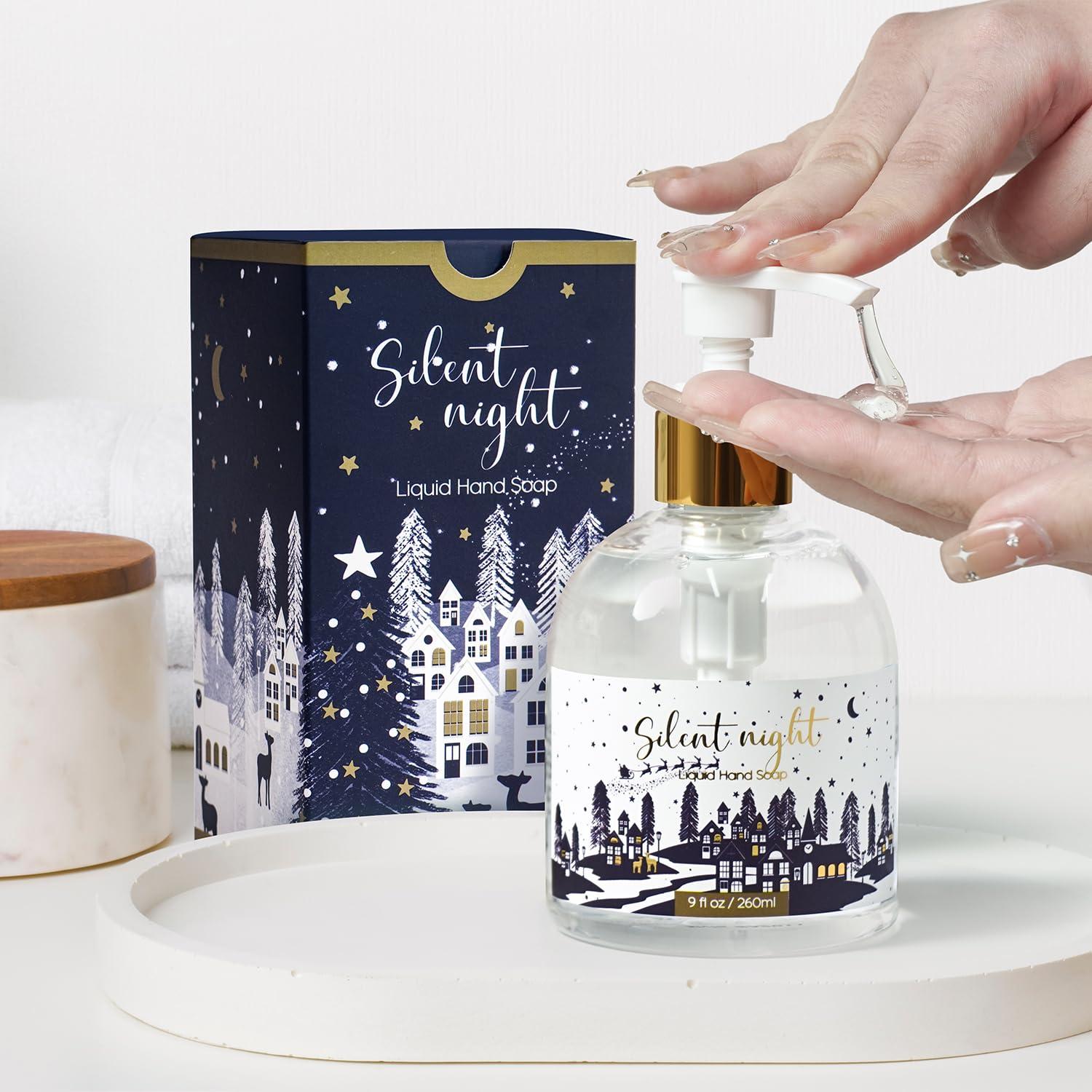 ROMIIE ZOI ROMIIE ZOI Christmas Liquid Hand Soap with Gift Box - Silent Night, Infused with Fresh-Cut Spruce Branches Aroma - 260ml/ 9 fl.ozPack of 3