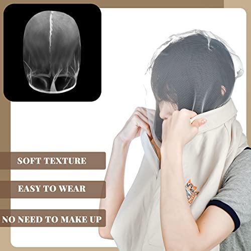 Loopeer 6 Pcs Makeup Protector Hood Washable Light Airy Nylon Chiffon Makeup Hood Zipper Closure Reusable Make up Face Cover for Women Girls Beauty Weddings (White)