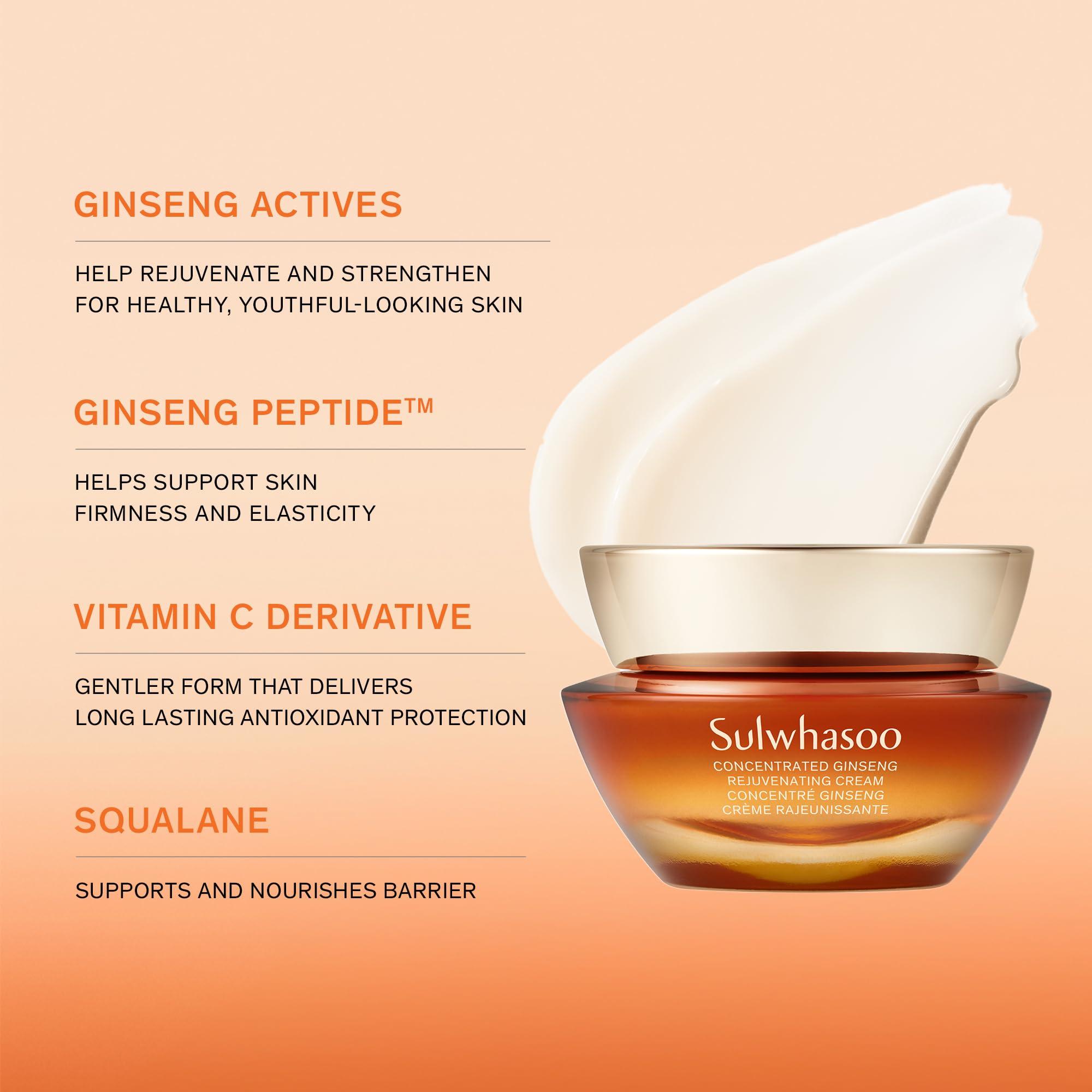Sulwhasoo Sulwhasoo Concentrated Ginseng Rejuvenating Cream- Korean Ginseng & Peptide Anti-Aging Moisturizer with Vitamin C Derivative & Squalane for Wrinkles & Deep Hydration 1.01 fl. oz. (Packaging May Vary)