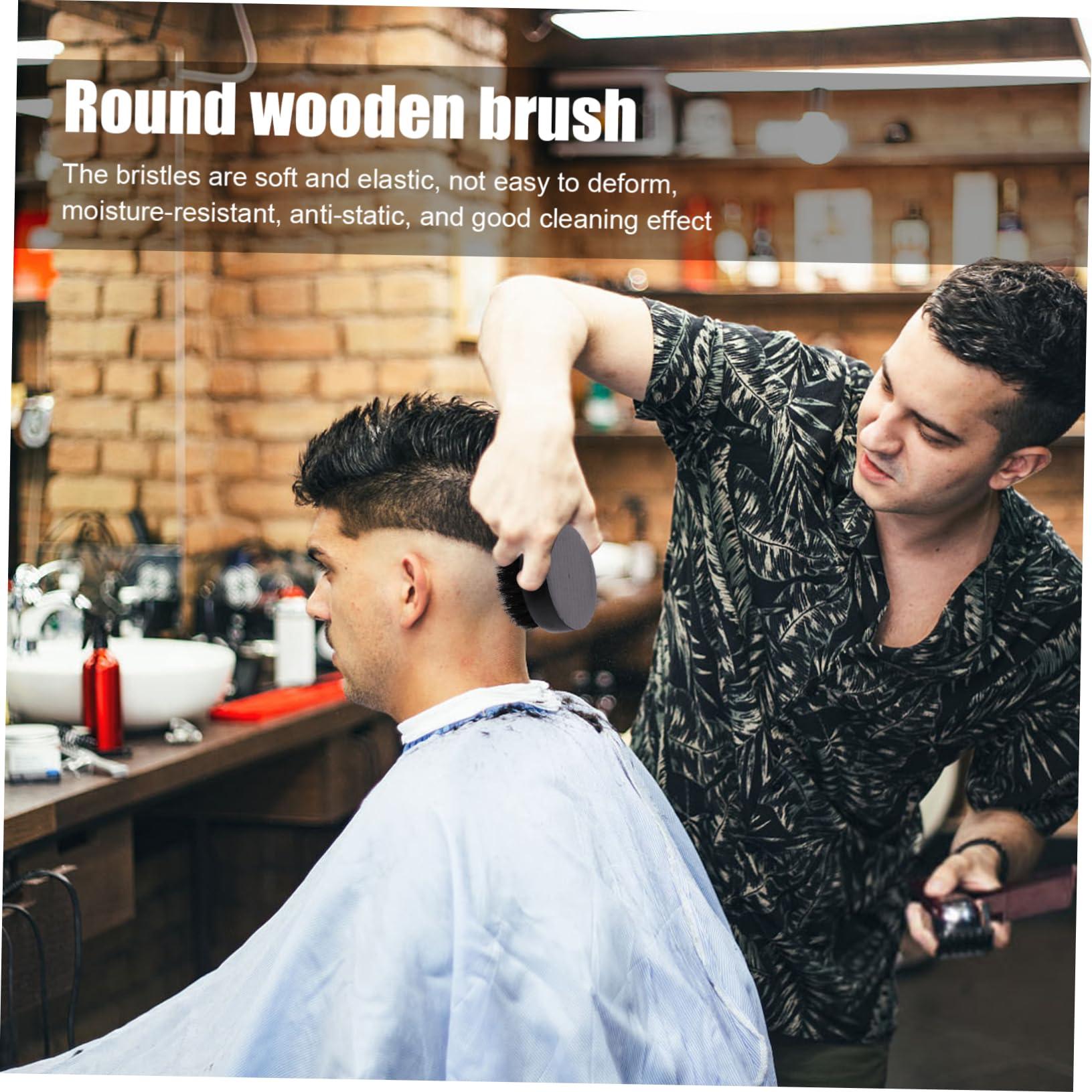 FOYTOKI FOYTOKI 1pc Pig Bristle Beard Brush Mustache Trimming Scissors Pro Brush Hair Salon Tool Bristles Brush Beard Growth Brush Man Beard Care Tool Boar Bristles Beard Brush Black Bristle Hair