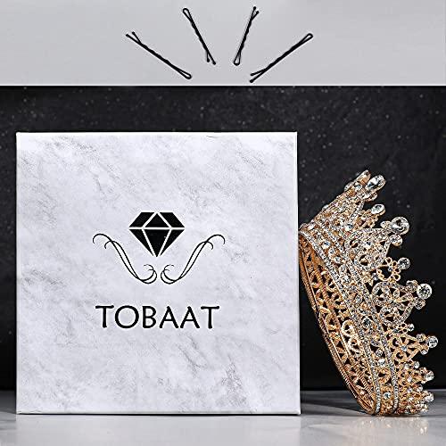 TOBAAT Gold Princess Crown for Women - Queen Crowns for Women, Tiaras and Crowns for Women Wedding, Princess Crystal Tiara Crown, Headband Hair Accessories for Birthday Pageant Prom Bridal Party