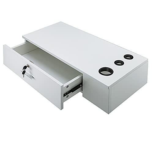 VEVOR VEVOR White Salon Wall Mount Stations Styling Classic Locking Storage Beauty Salon Spa Equipment Barber Stations