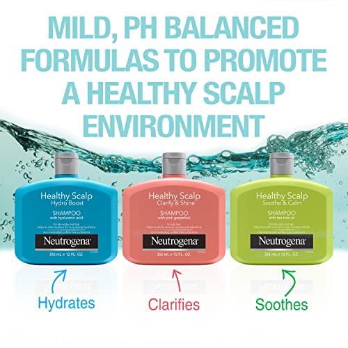 Neutrogena Neutrogena Exfoliating Healthy Scalp Clarify & Shine Conditioner for Oily Hair and Scalp, Anti-Residue Conditioner with Pink Grapefruit, Paraben & Phthalate-Free, Color-Safe, 12oz