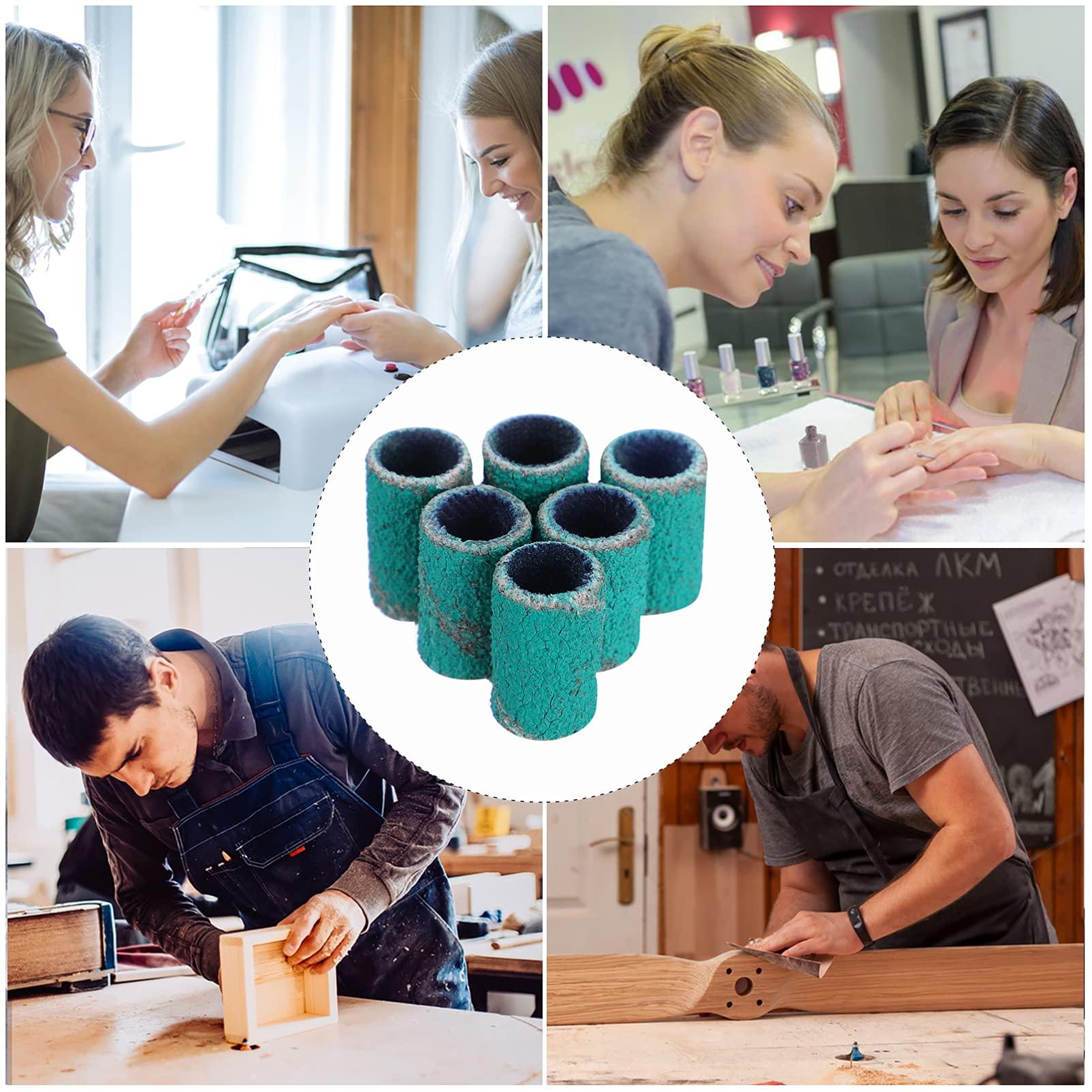 HEALLILY 100pcs Manicure Circle Sandpaper Cloth Nail Set