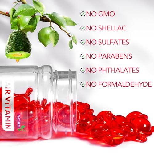 zoxpm zoxpm Hair Vitamins Serum Capsule, Hair Treatment Serum Oils, No Need Rinse Hair Repair EssenceRich in Vitamins A C E Pro B5 Oil for Hair,Hair Serum for Frizzy and Dry Damaged Hair (40 Pcs), Red