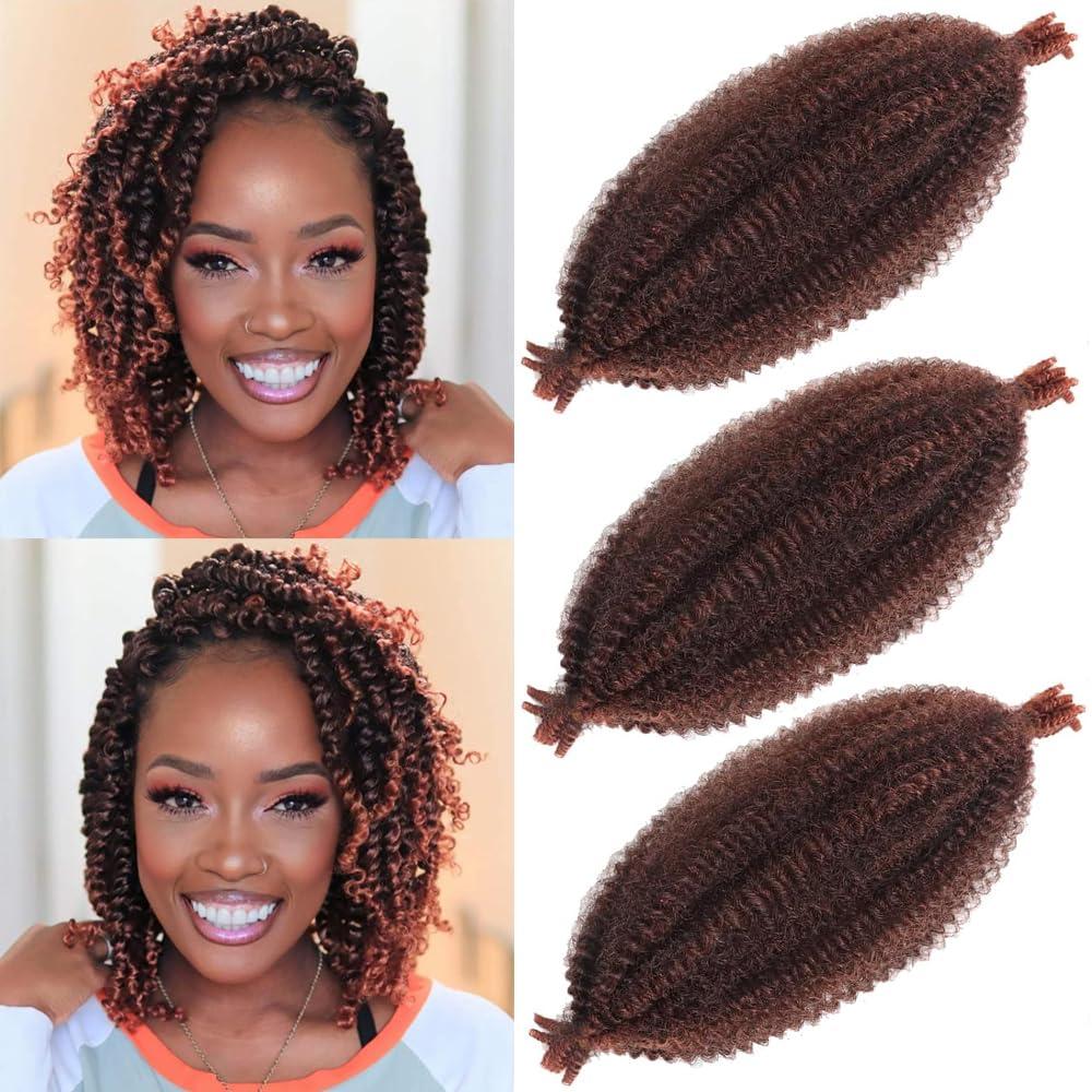 Detean Marley Twist Braiding Hair Marley Twist Hair Springy Twist Hair Afro Twist Hair 14 Inch 3 Packs Pre Separated Pre Fluffed Twist Hair for Braids Marley Crochet Hair Extensions (T350,3Packs)