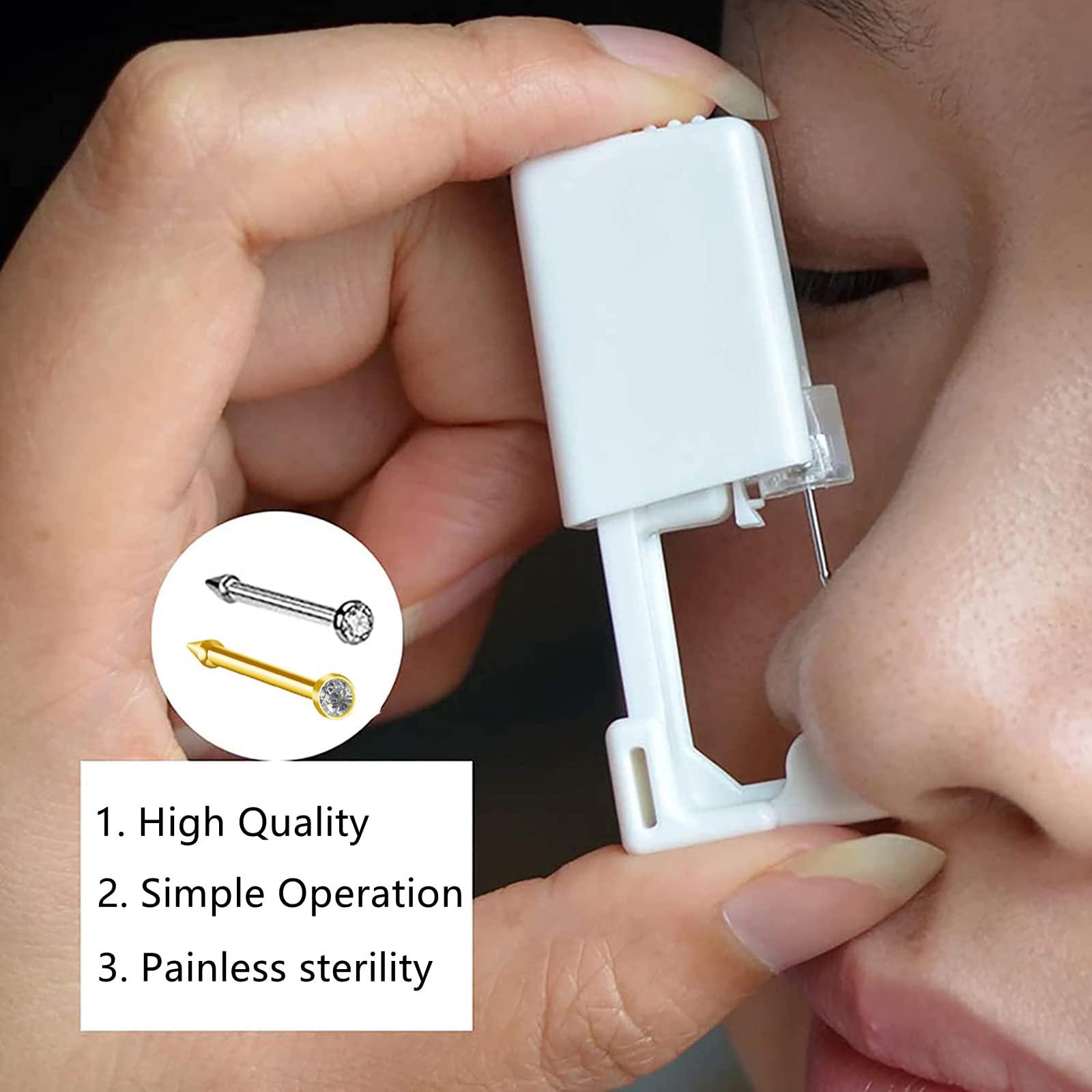 SCUMSXSM Nose Piercing Gun - 2 Pack Safety Disposable Nose Percinging Kit with 10 Pcs Nose Rings Stud Self Piercings Kits