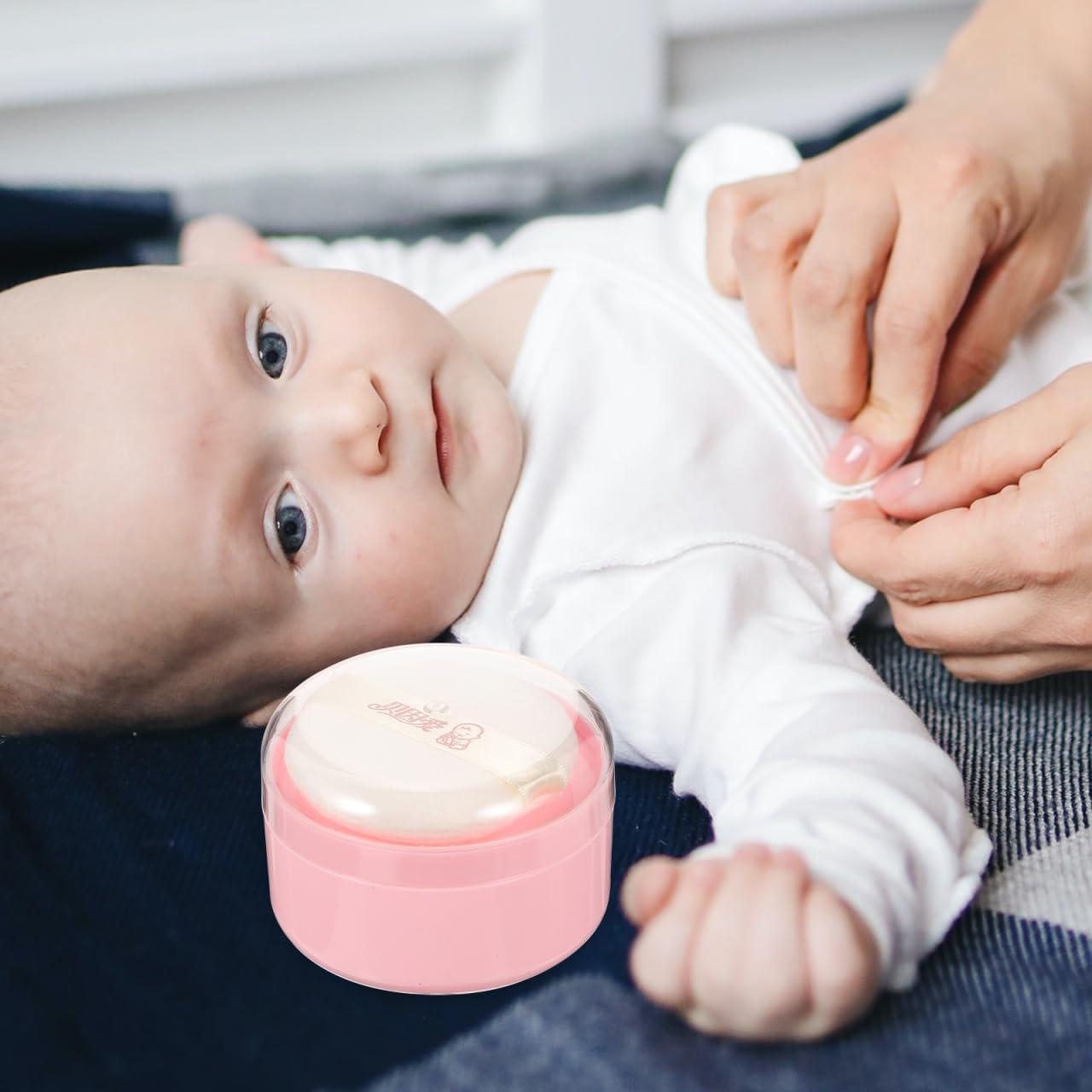 KOMBIUDA KOMBIUDA 2Pcs Loose Powder Puff Containers with Puffs Dusting Powder Boxes for Body Powder Travel-Friendly Cosmetic Puff for Home -go Use