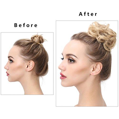 Aonmg Synthetic Fake Hair Bun hair buns Hair Piece For Women Elastic Scrunchie Hair Piece Bun Hair Tail Updo Afro Ponytail Accessory 119