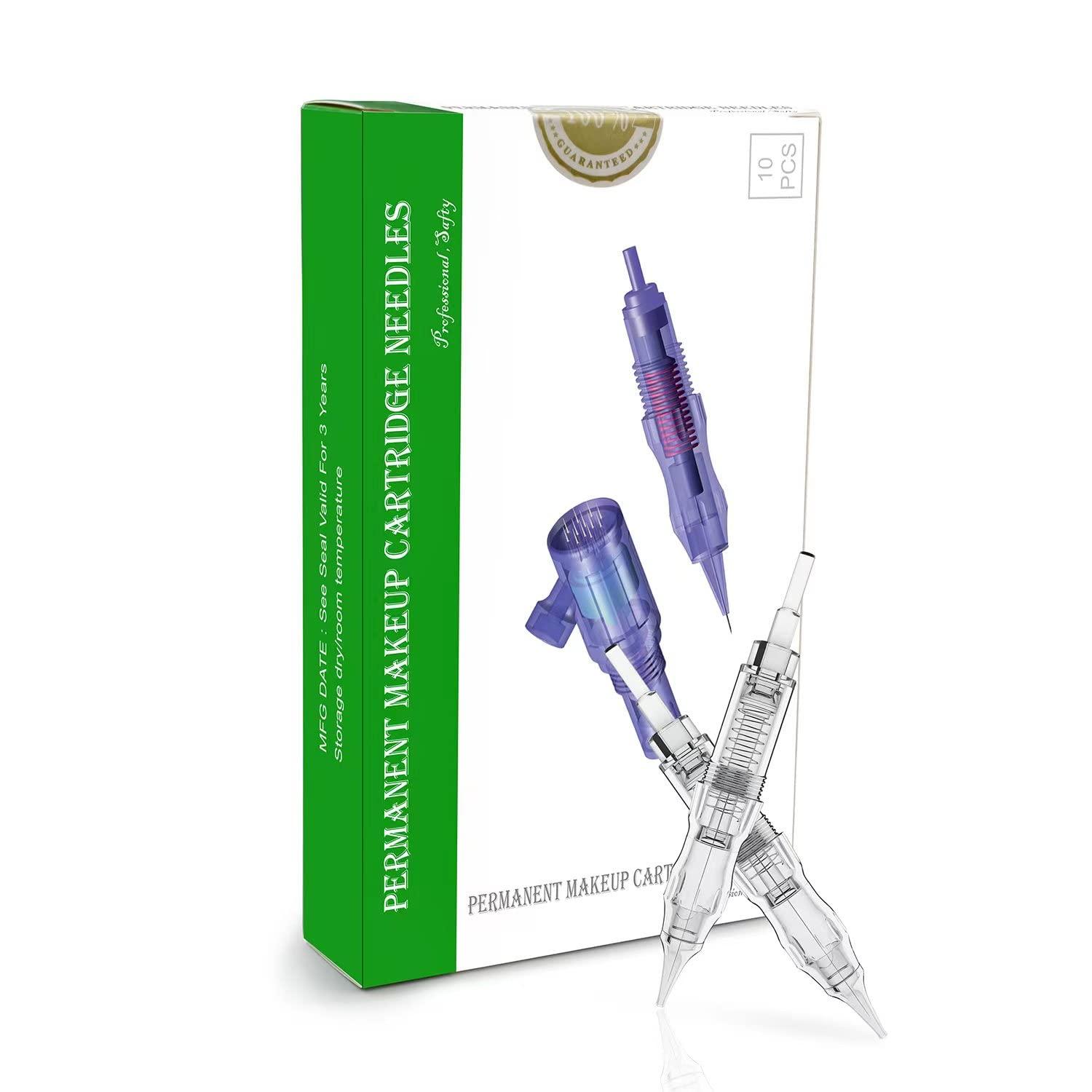 BIOMASER Cartridge Needles – BIOMASER 10PCS Sterilized Permanent Makeup Cartridge Needles Screw Thread Tattoo Needle for Permanent Makeup Machine Tattoo Pen for Eyebrow Eyeliner Lip Contour(1R-0.18MM)