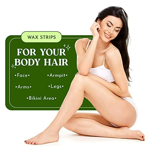 MOOM MOOM Hair Removal Wax Strips, 48 Count - Reusable & Washable Polycotton Strips for Maximum Hair Removal, Perfect for Bikini Zone, Leg, Eyebrows, Body & Face - Unisex Use