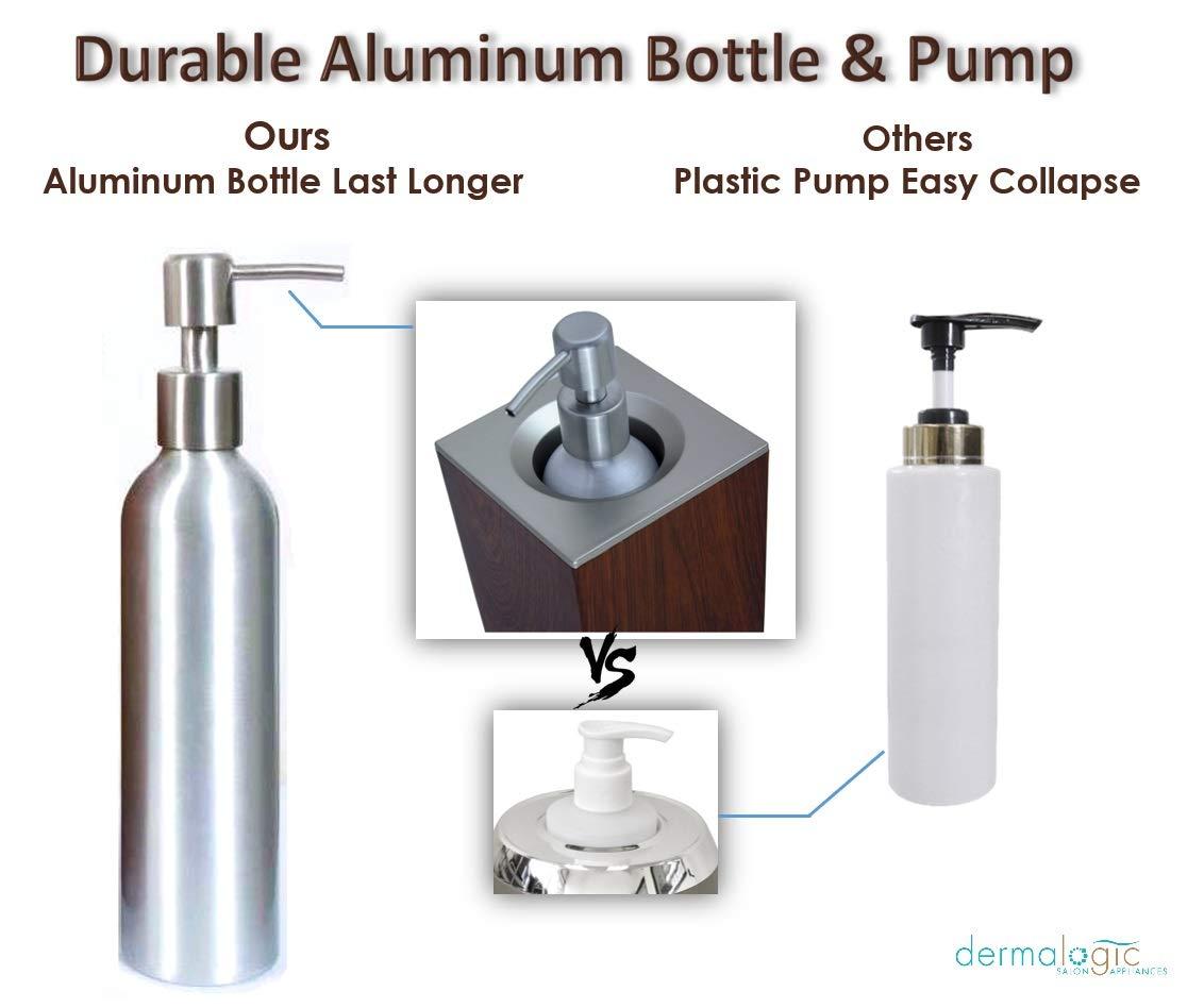 DERMALOGIC DERMALOGIC Massage Oil Warmer for Pro Spa Massage, Home Lotion Warmer with Aluminum Bottle Pump Set, Plug-in Oil Heater Beauty Salon Treatment Equipment, Light Wood