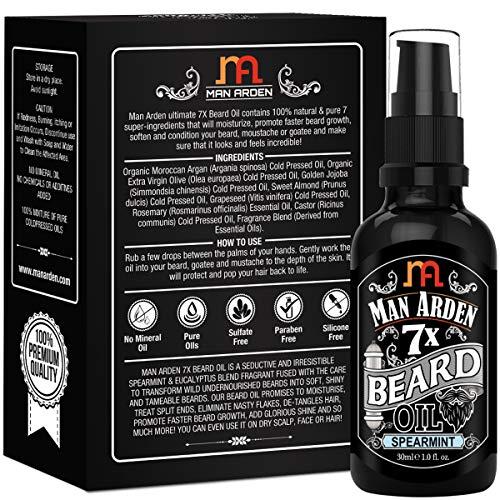 Man Arden Man Arden 7X Beard Oil 30ml (Spearmint) - 7 Premium Oils Supports Beard Growth & Nourishment