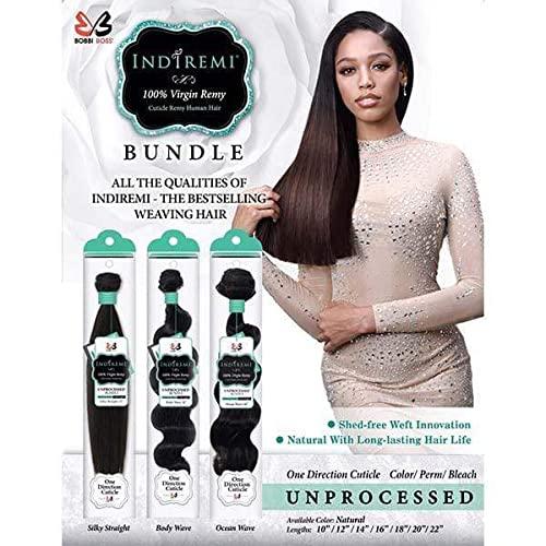 BOBBI BOSS Bobbi Boss Indi Remi Unprocessed Natural Virgin Human Hair Weave Bundle STRAIGHT (12", NATURAL)