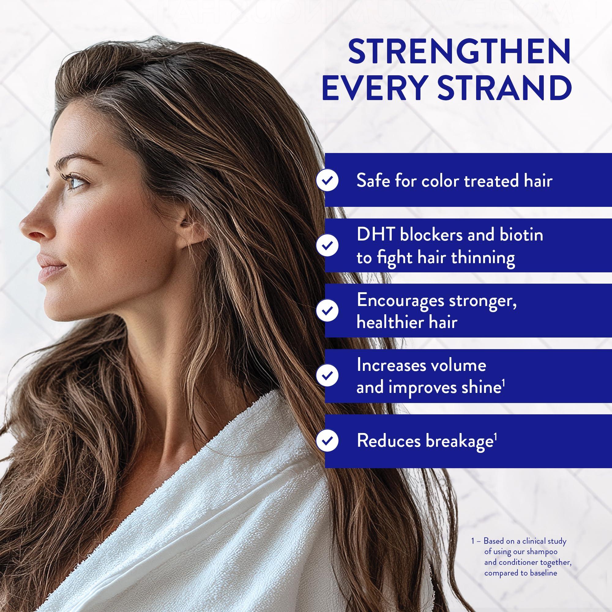 Routine Wellness Routine Wellness Anti-Thinning Shampoo and Conditioner Set for Thinning Hair - Biotin DHT Blocker Women & Men - Color Safe Shampoo for Hair Loss & Healthier Growth - Unscented (Pack of 2)