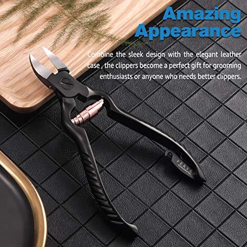FERYES FERYES Precision Toenail Clippers for Thick or Ingrown Toenails - Secure and Stylish Design Thick Nail Clipper - W/Leather Case