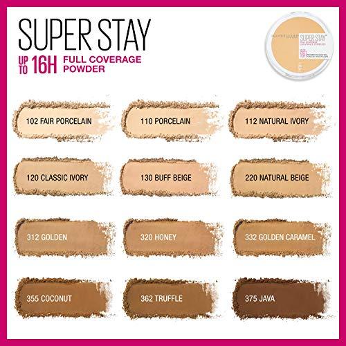 Maybelline New York Maybelline Super Stay Full Coverage Powder Foundation Makeup, Up to 16 Hour Wear, Soft, Creamy Matte Foundation, Buff Beige, 1 Count