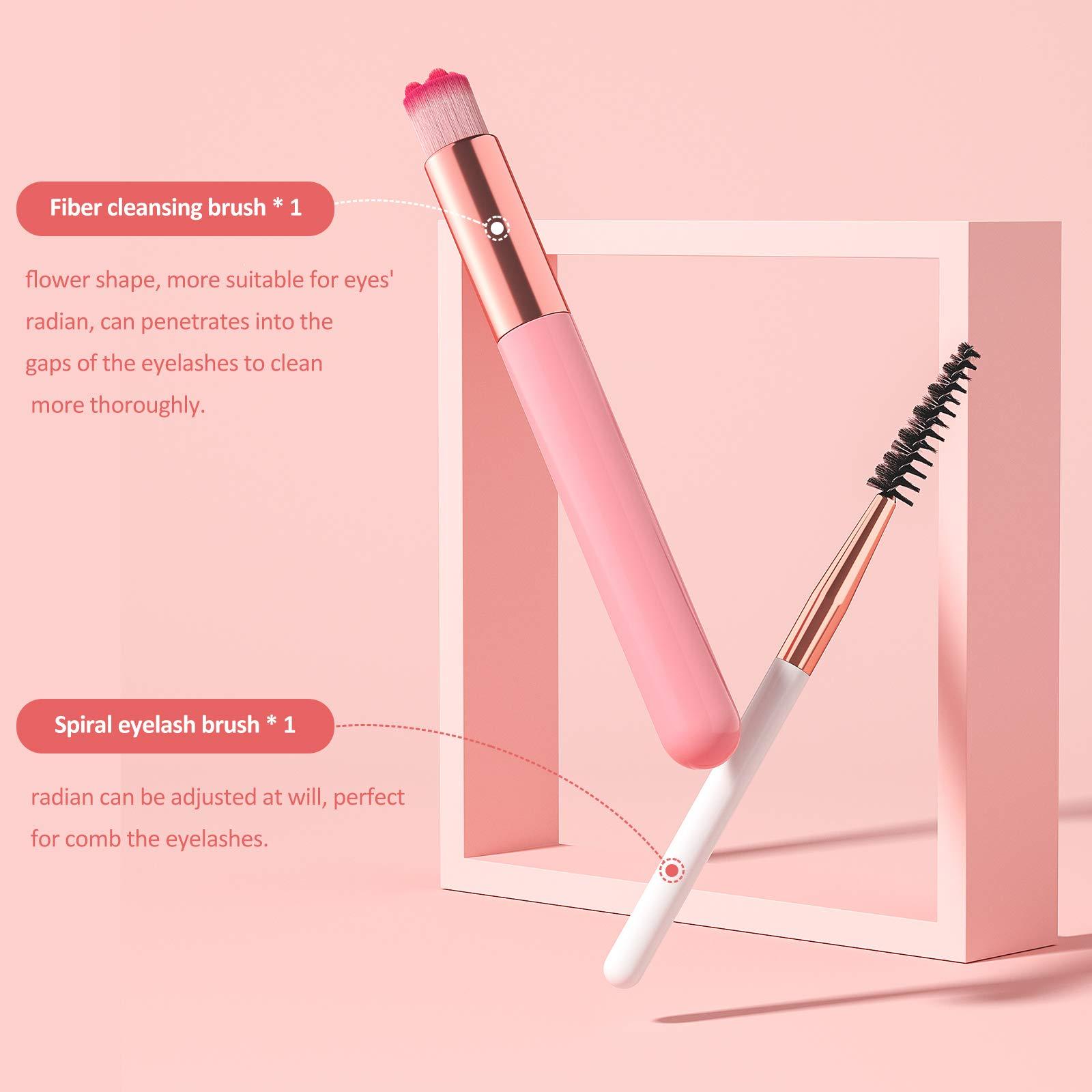 BREYLEE Eyelash Extension Cleanser, BREYLEE Eyelash Extension Shampoo Eyelash Extension Foam & Brushes Eyelid Cleanser for Makeup Remover Paraben & Sulfate Free for Salon and Home Use(200ml, 7 fl oz)