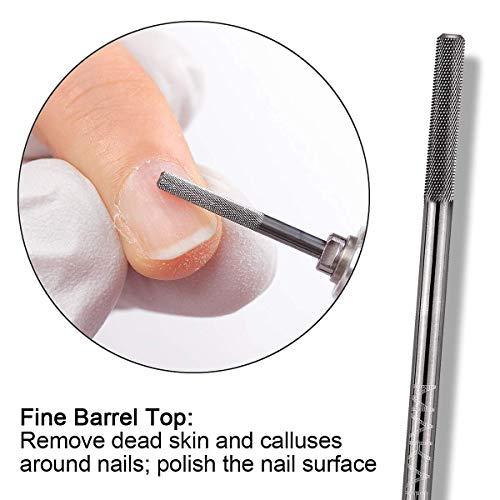 Makartt Portable Black Nail File Kit with Nail Drill Bit - 3XF Nature Nail Buffer Bit Bundle