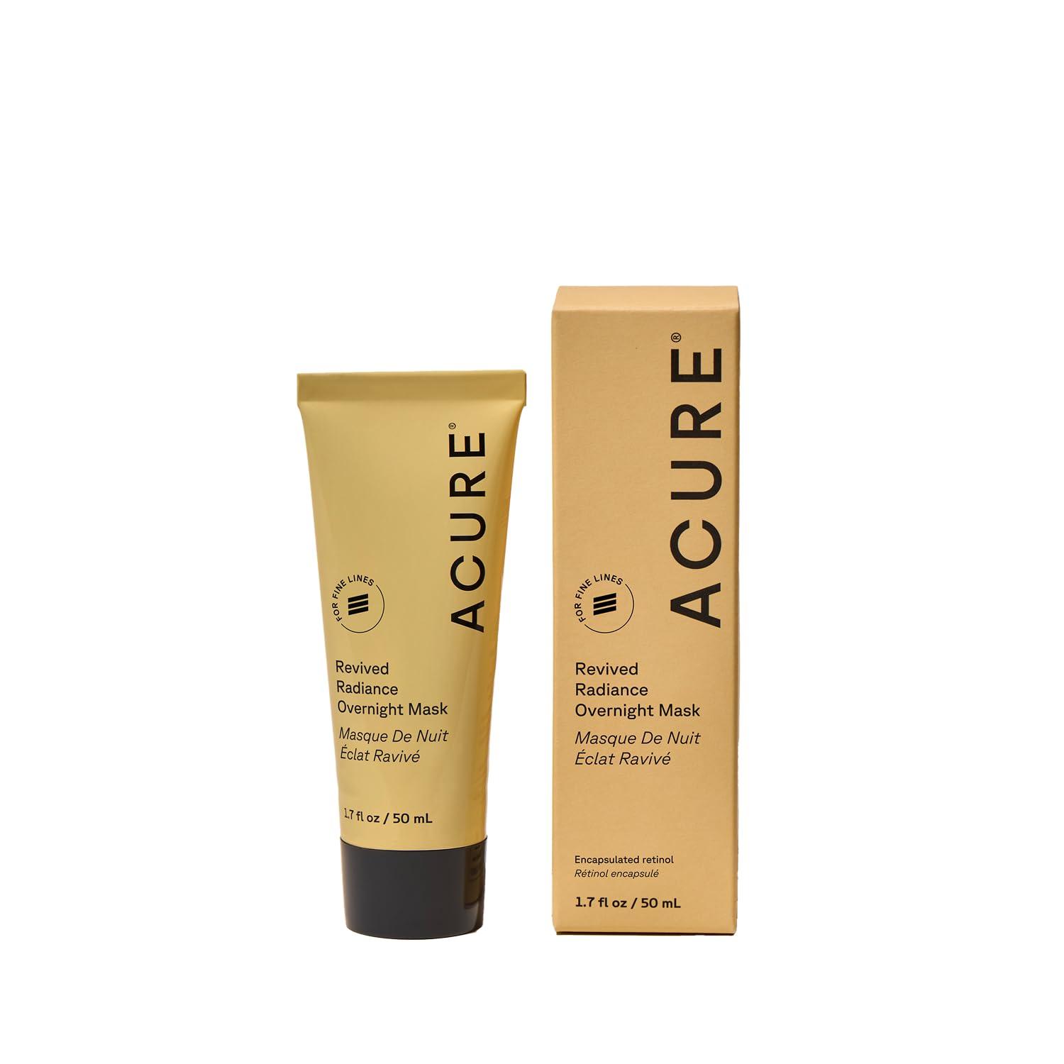 Acure Acure Revived Radiance Overnight Mask, for Fine Lines, Wrinkles & to Restore Overall Radiance to Tired Lackluster Skin, 1.7 Fl Oz