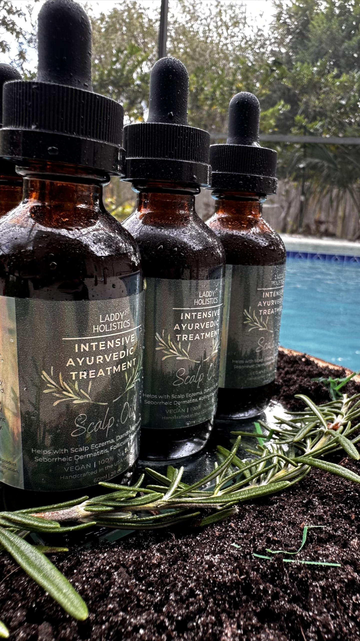 Generic Generic Ayurvedic Scalp Oil for Dandruff, Eczema, Hair Growth, 30+ Herbs, Roots, Oils, Green