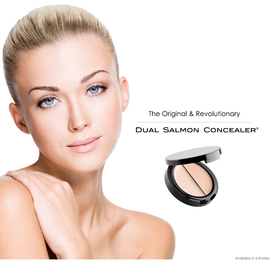 EVE PEARL EVE PEARL Dual Salmon Concealer Full Coverage Under Eye Concealer Smooth Skin Treatment Brighten Makeup Hydrate Skincare (Tan)