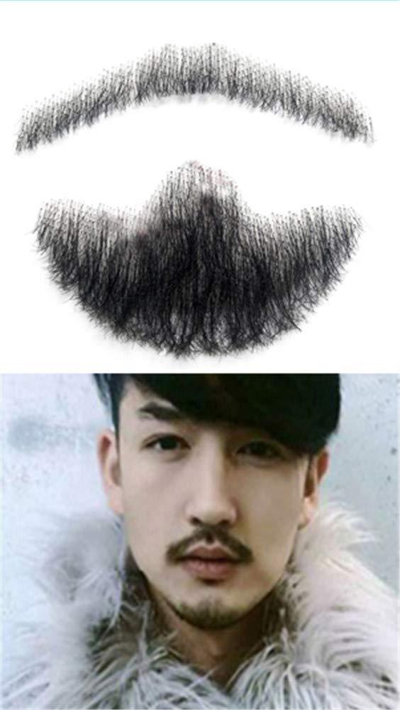 Aimeely Aimeely Mens Simulation Fake beard Human Hair Mustache Makeup Cosplay Props (2#)