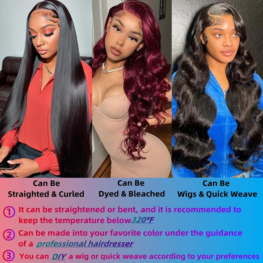 Superfect Superfect Human Hair Bundles 12 14 16 Inch Body Wave Bundles Human Hair 12A 100% Unprocessed Brazilian Virgin Hair Weave 3 Bundles Deals Human Hair Natural Black (12 14 16, Body 3Bundles)