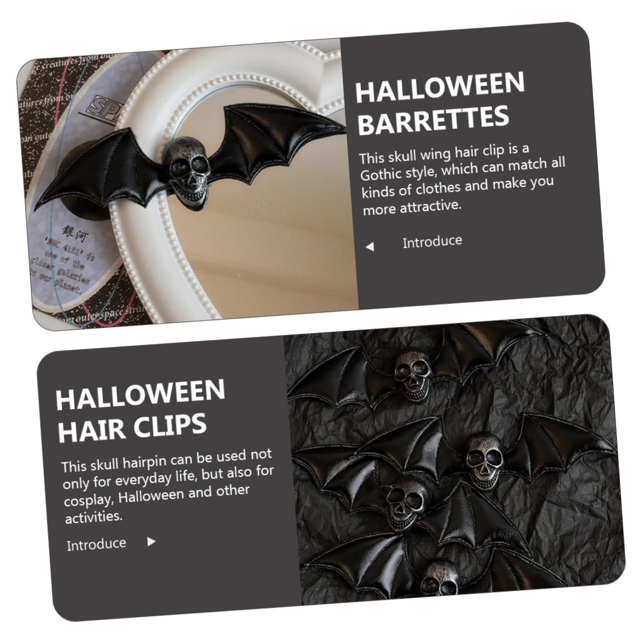 Beatifufu Beatifufu 2pcs Punk Hair Clip Bat Hair Barrettes Retro Hair Clips Bat Hair Clips Hair Jewels for Women Vintage Hair Clips Halloween Hair Accessories Hair Pin Costume Hair Clips Plastic