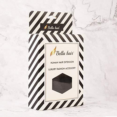 Bella Hair Bella Hair 100% Real Human Hair Scrunchie Messy Bun Hair Pieces for Women, Natural Looking Elastic Wavy Curly Up-Do Chignon Extensions (#1B Natural Black)