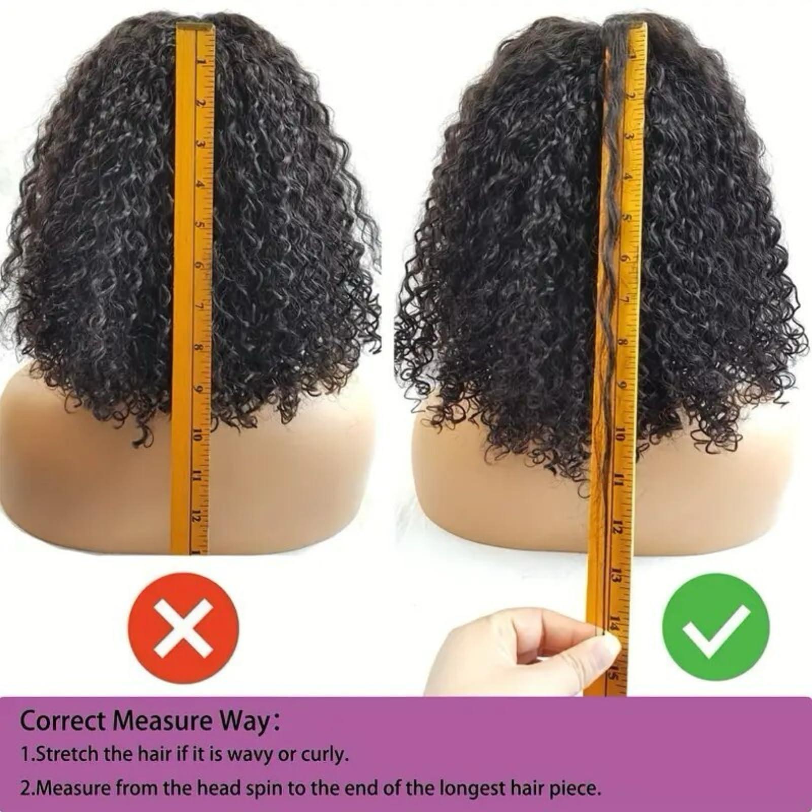 GIESWY GIESWY Curly Bob Wig Human Hair 4x4 Hd Lace Front Wigs Human Hair Wear and Go Glueless Wigs Human Hair Pre Plucked Pre Cut Short Kinky Curly Bob Wigs For Women 200% Density 10 inch