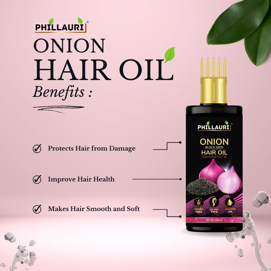 Phillauri Phillauri Black Seed Onion Hair Oil - WITH COMB APPLICATOR for Hair 100 ML