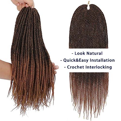 DDvation Crochet Braids Senegalese Twist Crochet Hair 7 Packs Pre Looped Micro Senegalese Twist Braiding Hair Ombre Crochet Braids for Women (24inch, T30)