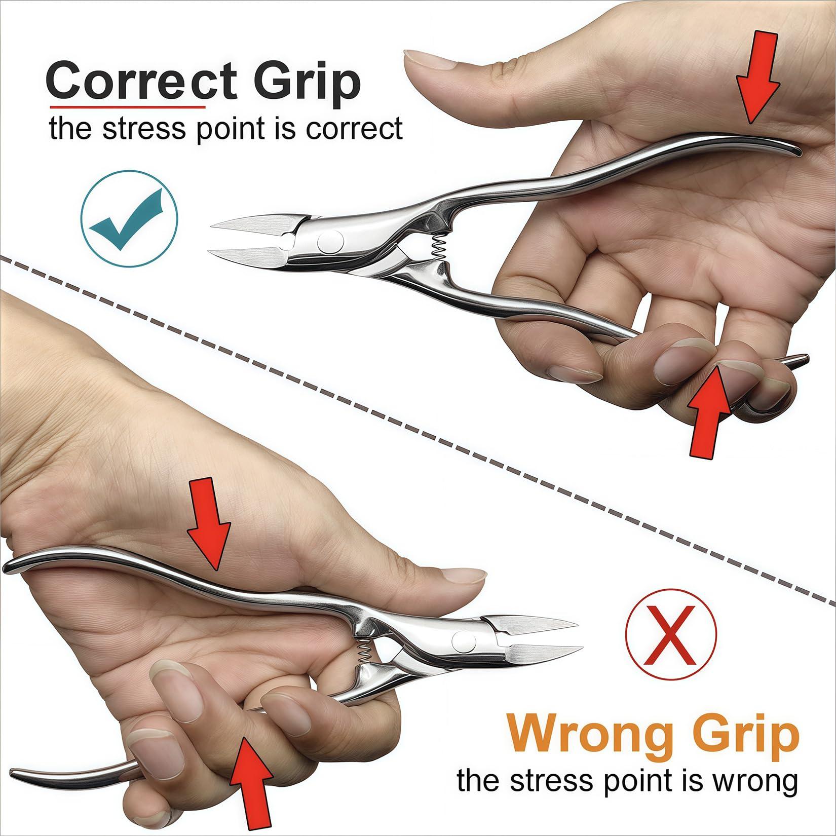 VOGARB VOGARB Toe Nail Clippers for Men Thick Nails for Seniors, Heavy Duty Large Ergonomic Long Handle Toenail Clippers for Seniors, 3pcs Set with Case (JCCT3PS)