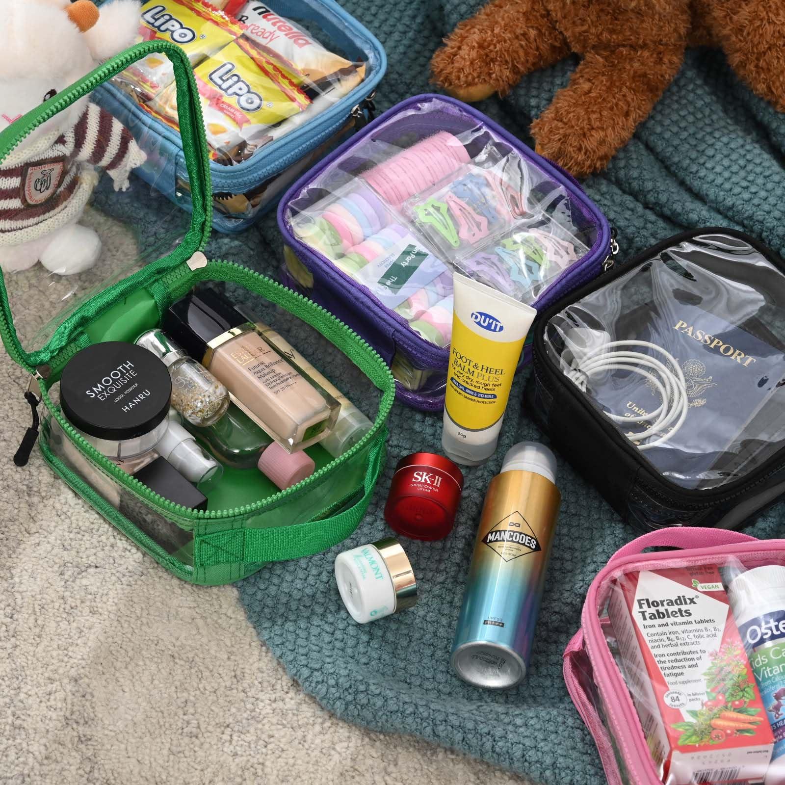 fiezkaa fiezkaa Quart Size Travel Bag Tsa Approved 3-1-1 Clear Toiletry Bag, See Through Liquid Bags for Travel - Lake Blue