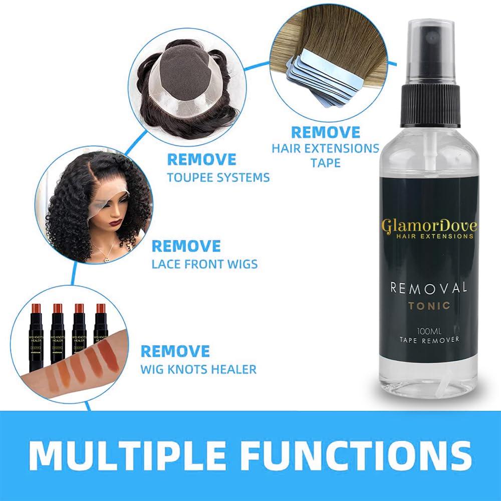 GlamorDove GlamorDove Tape in Hair Extension Kit Tool Acrylic Hair Extension Board Hair Extension Remover Kit Adhesive Remover Glue Double Sided Tapes Electric Tape Remover Tape-In Extensions Plastic Scraper Kit