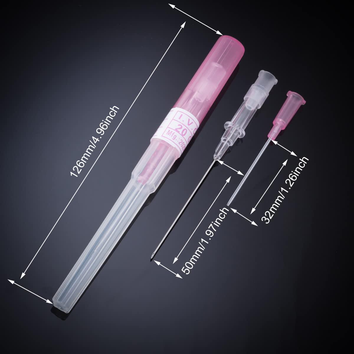 RUIFAR 30Pcs Piercing Needles Ear Catheter Piercing Needles Tattoo Needles IV Catheter Piercing & Tattoo Supplies, Hollow Needle Piercing Kit (20G(0.8mm))