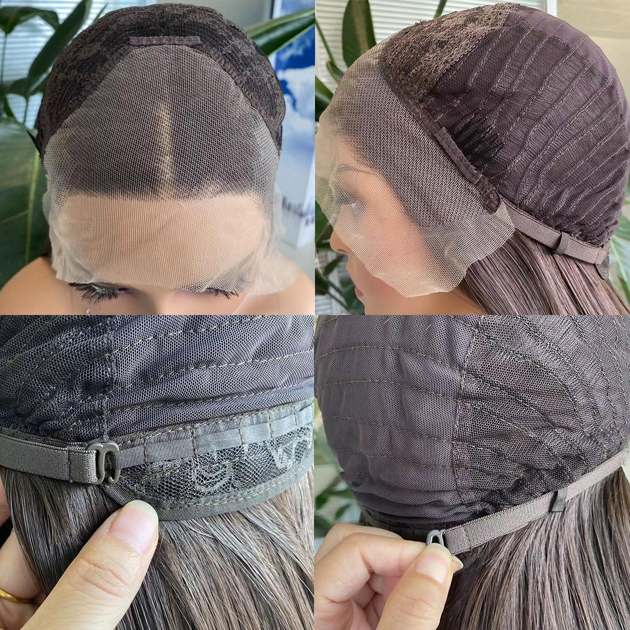 RONGDUOYI RONGDUOYI Purple Lace Wig Long Body Wave Synthetic Lace Front Wig Free Part Natural Hairline Wig Daily Use Cosplay Party Wig 24 Inches