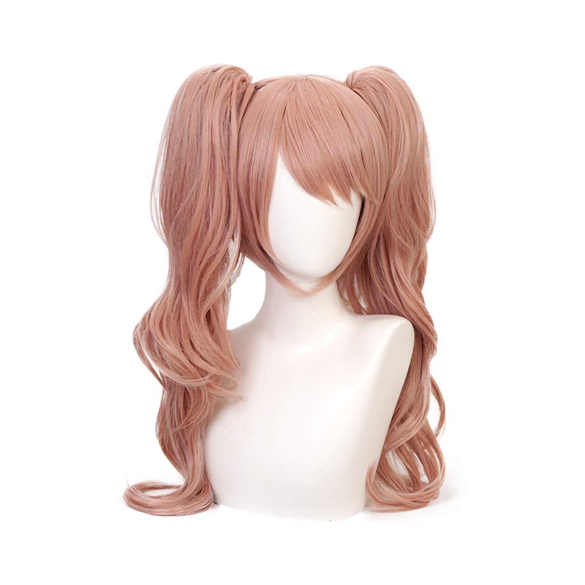 osseoca osseoca Enoshima Junko Pink Long 30 Inch Ponytail Wavy Synthetic Hair Natural Japanese Cosplay Comic Exhibition Wigs