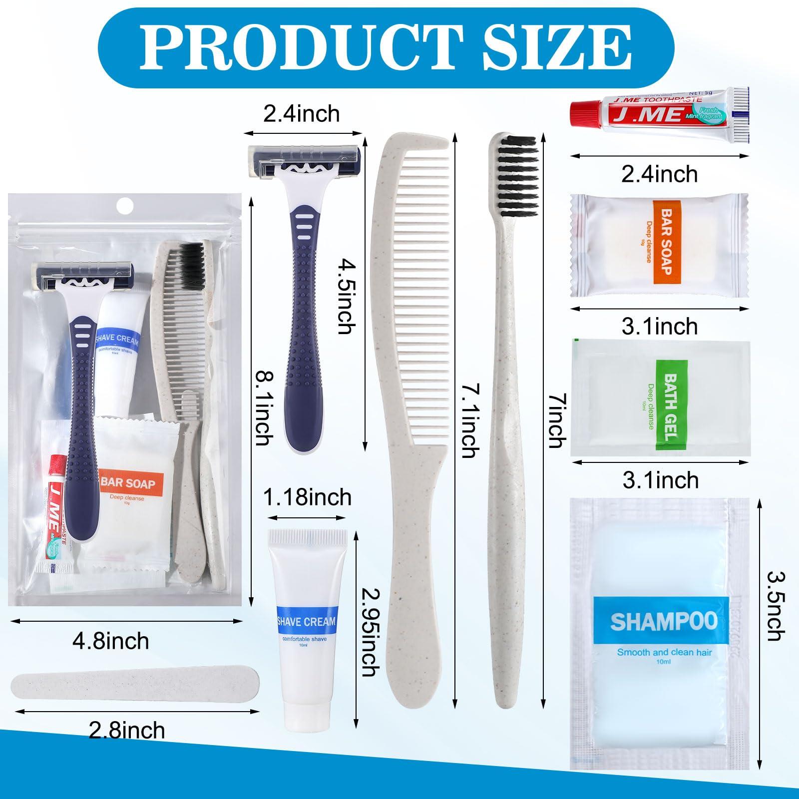 Suclain Suclain 48 Kits Homeless Care Package Supplies Bulk Hygiene Kits Individually Packed Each Set Include Shampoo Body Wash Toothpaste Shaving Cream Soap Toothbrush Comb Nail File Shaver for Travel