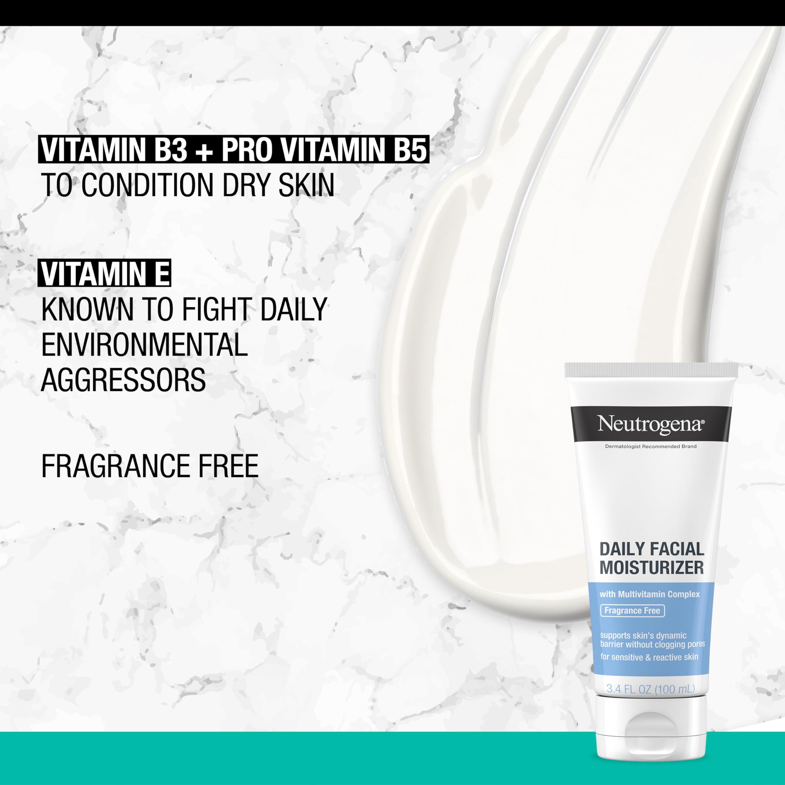 Neutrogena Neutrogena Ultra Gentle Daily Foaming Facial Cleanser, 16 fl. oz, Daily Facial Moisturizer, 3.4 fl. oz, Non-Comedogenic Skincare for Sensitive Skin, 2 Items