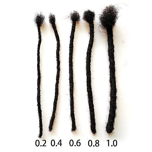 LuxeLocksPro Human Hair Loc Extensions for Man/Women,Permanent Dreadlock Extensions Natural Black 1B (10 Dreads/Bundle)