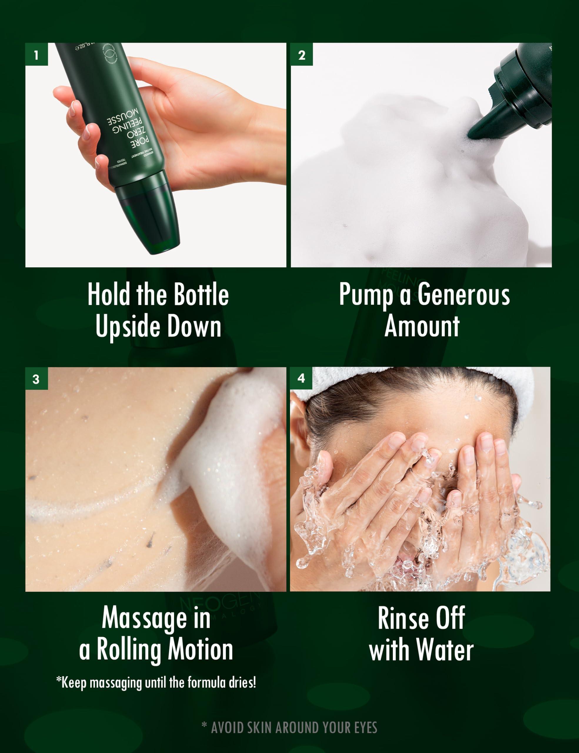 DERMALOGY by NEOGENLAB [K-Beauty] Neogen Dermalogy Pore Zero Peeling Mousse | All-in-One Foaming Exfoliating Face Wash Visibly Firming, Tightening & Lifting Skin 3.38 fl oz