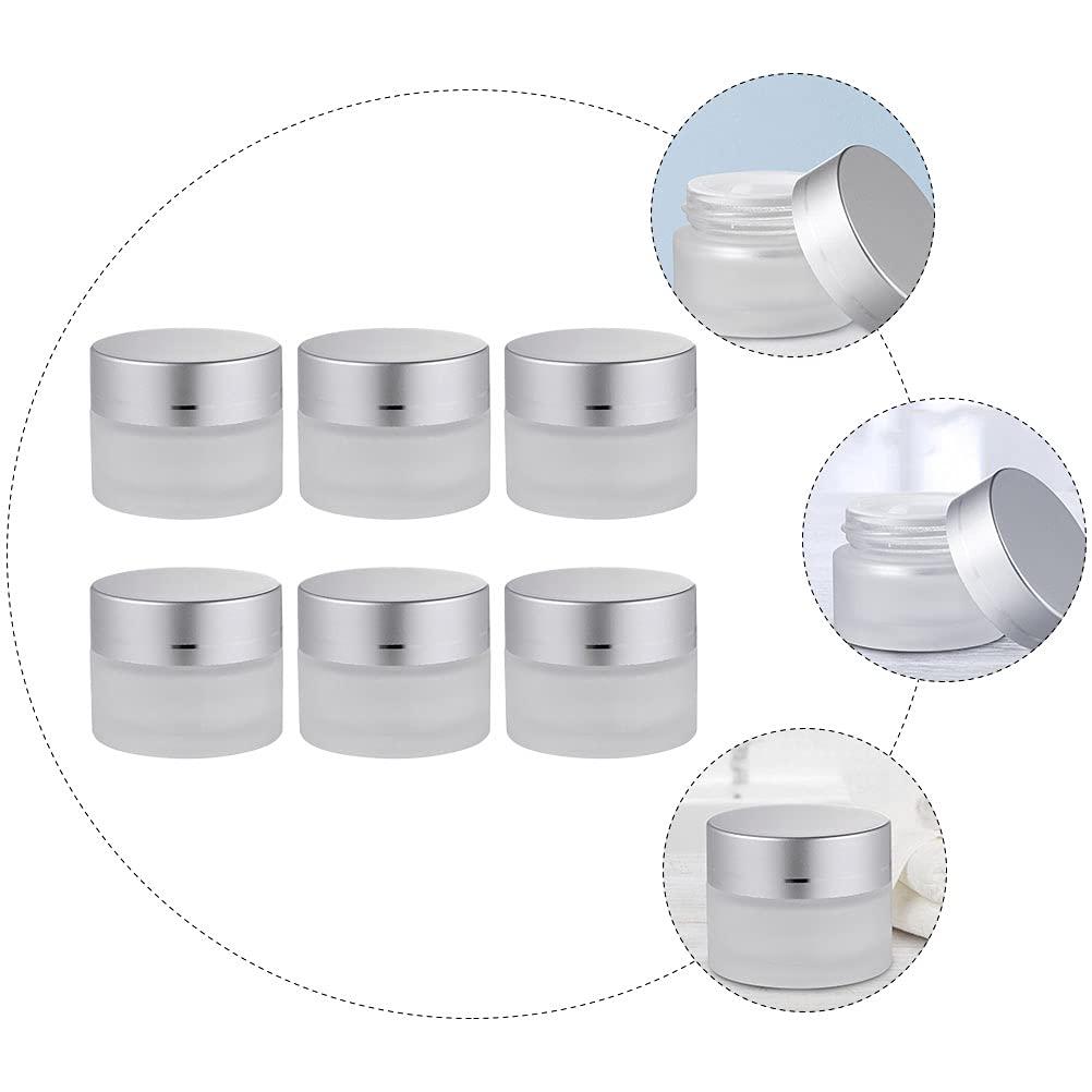 SOLUSTRE 6 Pcs cream bottle empty containers for lotions and creams glass jars with lids refillable glass cosmetic containers Eye Cream Jars empty cosmetic pots lip balm little cream travel