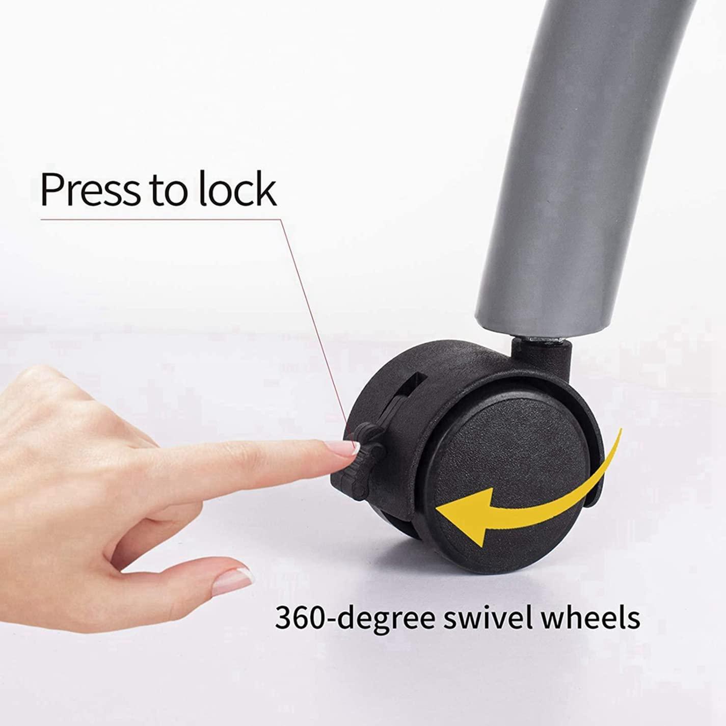 beautystyle Portable Nail Table Folding Manicure Table Nail Tech Desk with Rolling Wheels, Large Storage Drawer