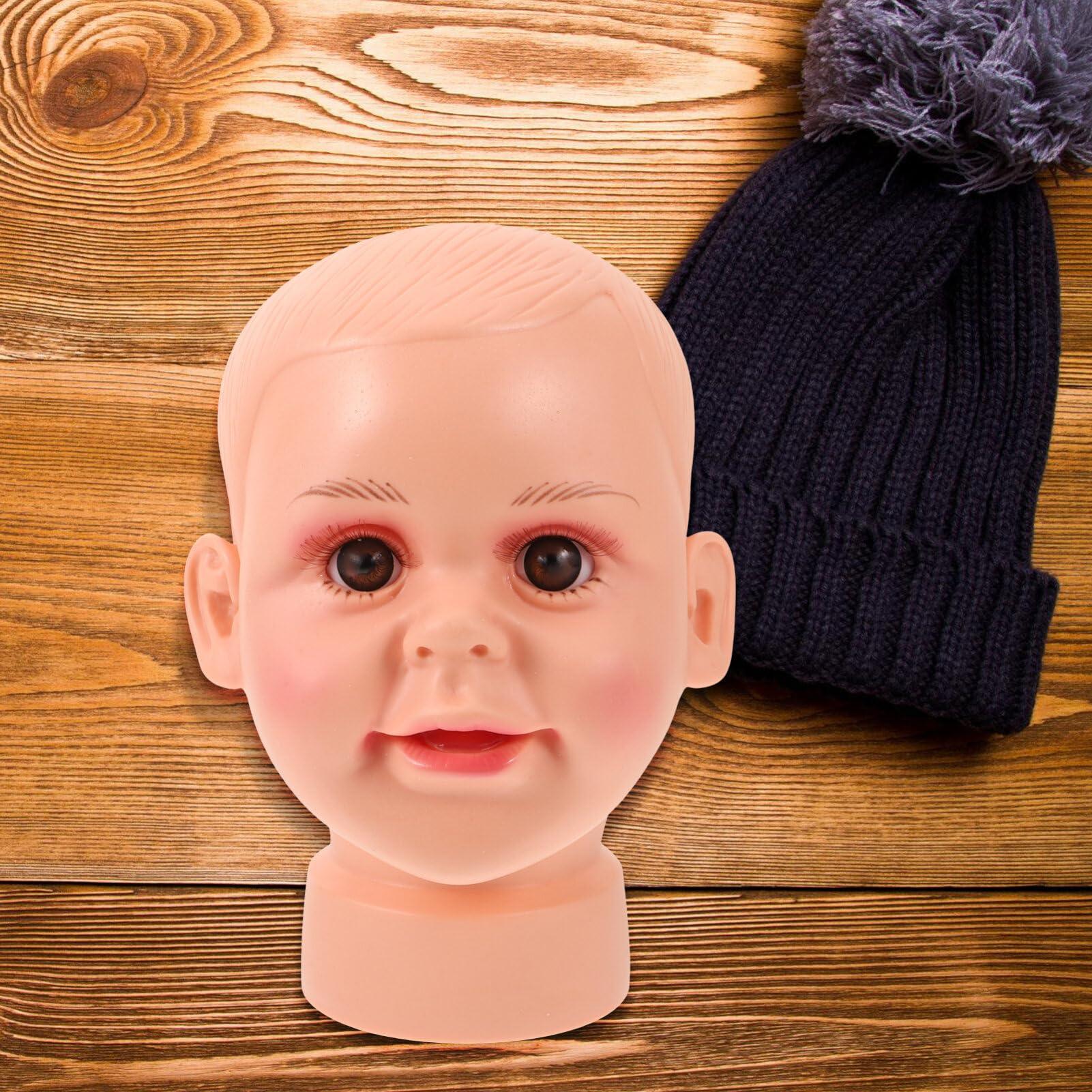SOLUSTRE SOLUSTRE Baby Mannequin Head, Baby Boy Girl Children Mannequin Manikin Head Kid Mannequin Head Display for Hair Wigs Scarf Hats Sunglasses Stand