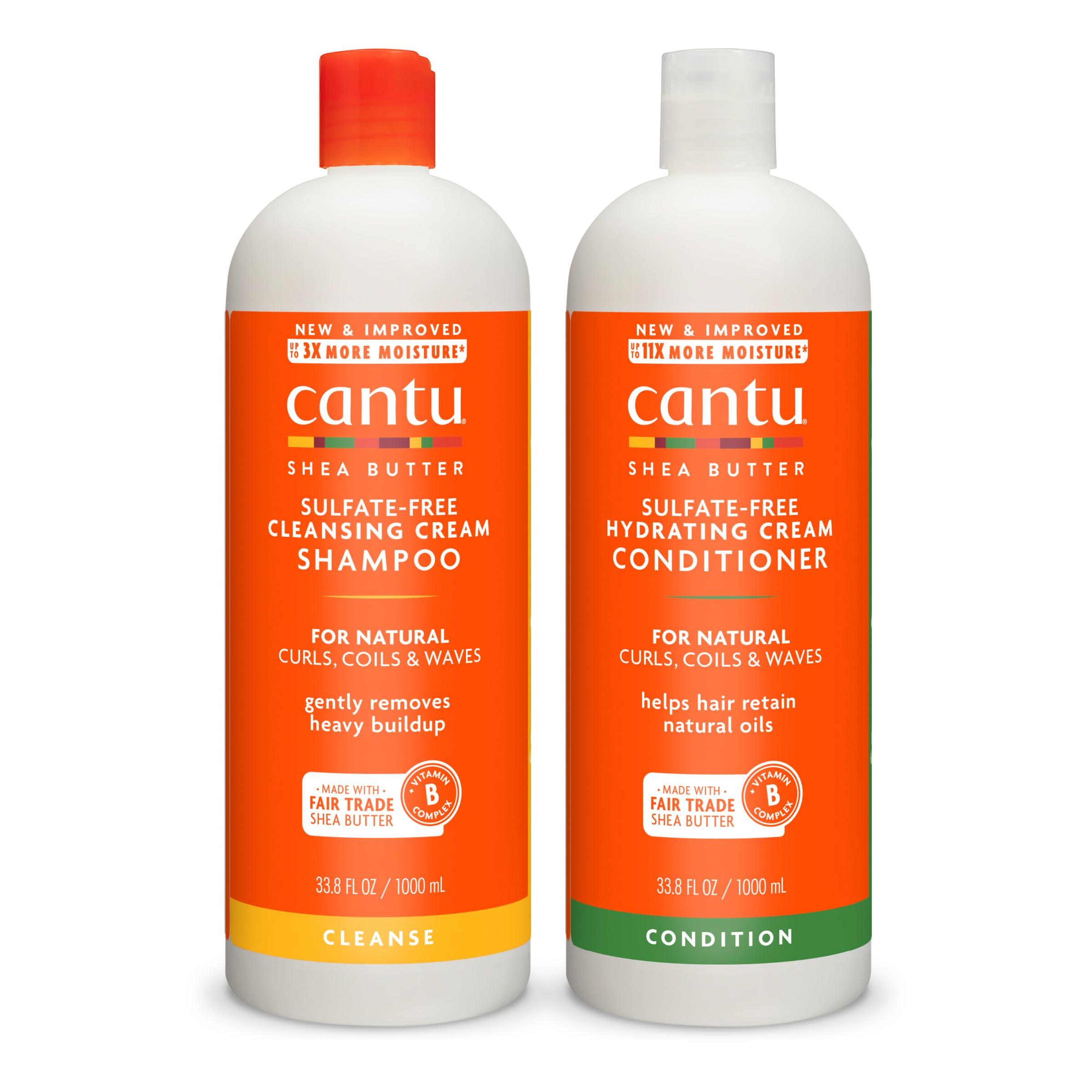 Cantu Cantu Shampoo & Conditioner with Shea Butter for Natural Hair, 1L (Pack of 2)