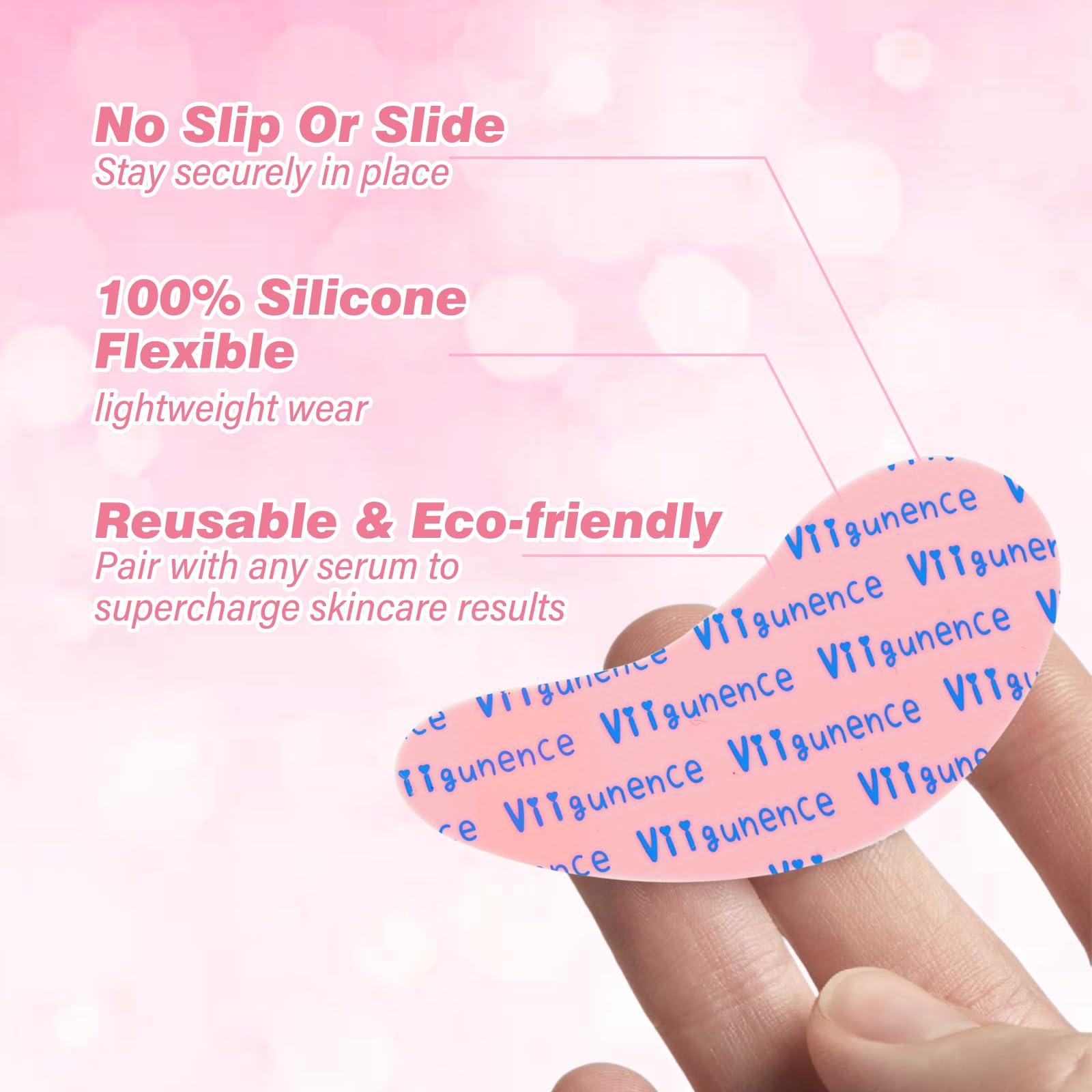 Viigunence Viigunence Under Eye Patches Silicone, 3 Pairs Reusable Under Eye Patches With Metal Eye Cream Applicator, Reusable Under Eye Mask Eye Pad For Minimize Fine Lines Wrinkles, Visible Metal Case