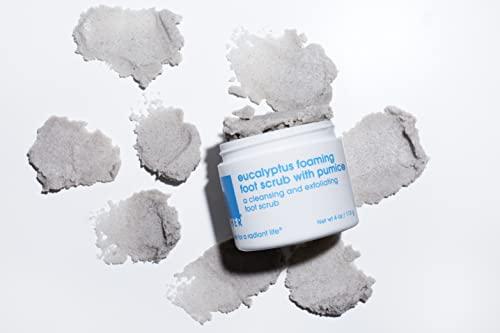 LATHER LATHER Foot Scrub with Pumice Stone - Gentle Exfoliating Foaming Foot Scrub for Skin - Cracked Heel Repair for Smooth, Soft Feet - Pedicure Foot Spa | 4 Oz